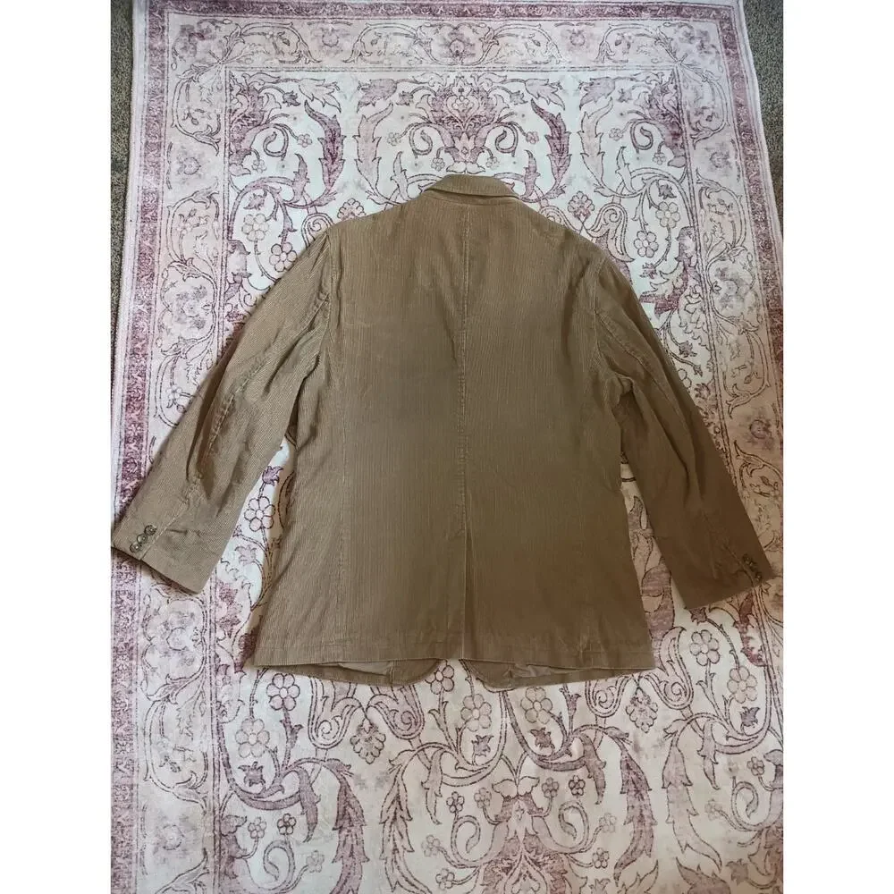Banana Republic Mens Corduroy Blazer L Tan Academia Old Money Heritage Y2K